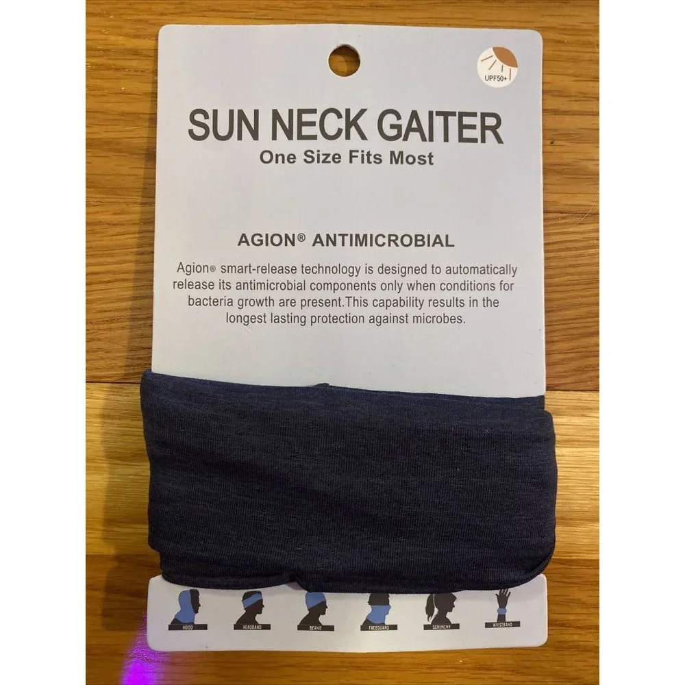 Sun Neck Gaiter agion antimicrobial face mask hood headband UPF 50+